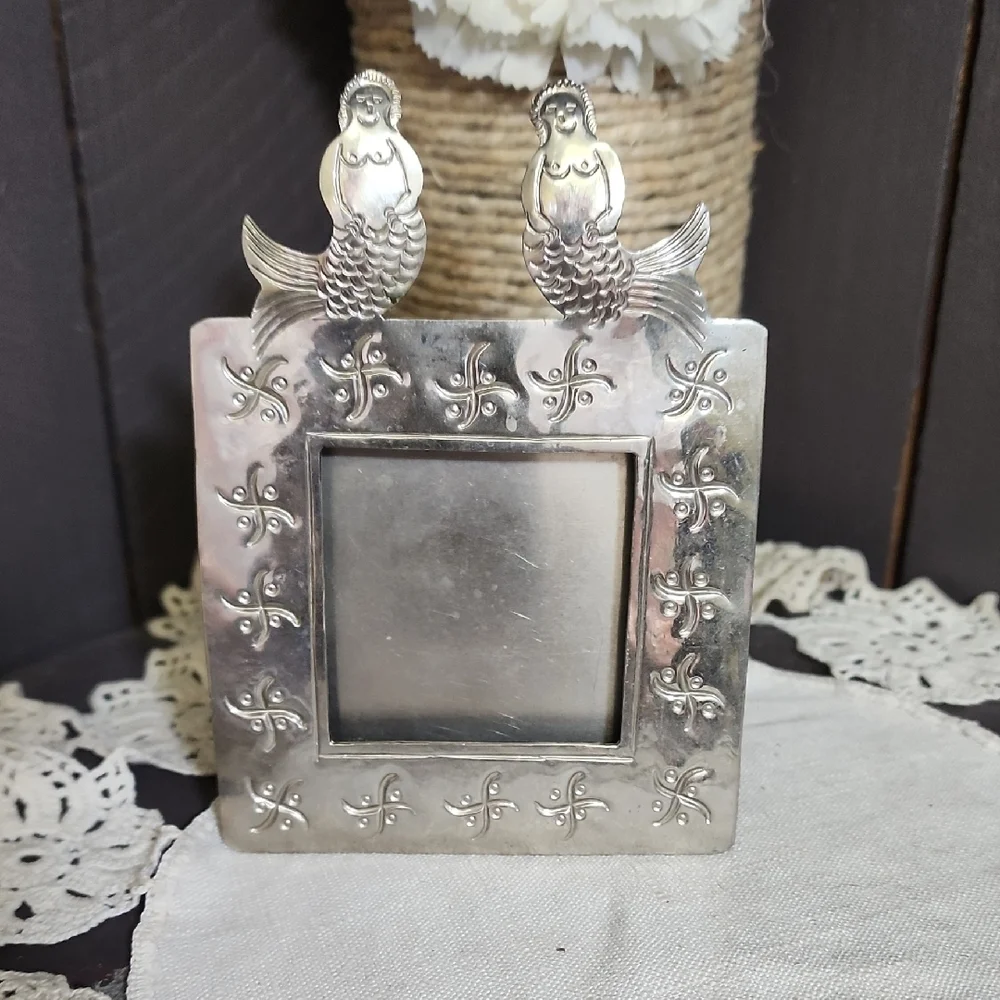 Elegant Silver Mermaid Picture Frame
